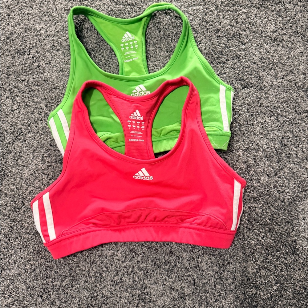 Adidas Women's Red and Green Sports Bras